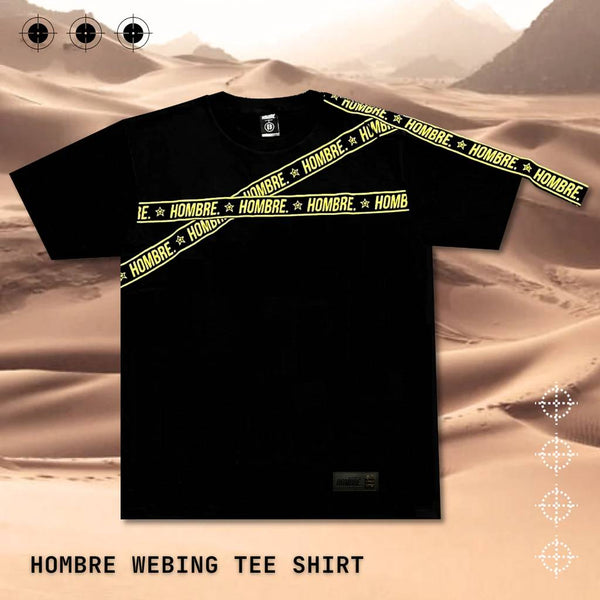 Black streetwear t-shirt with felt collar and 3D sleeve detail, WeAreHombre Singapore