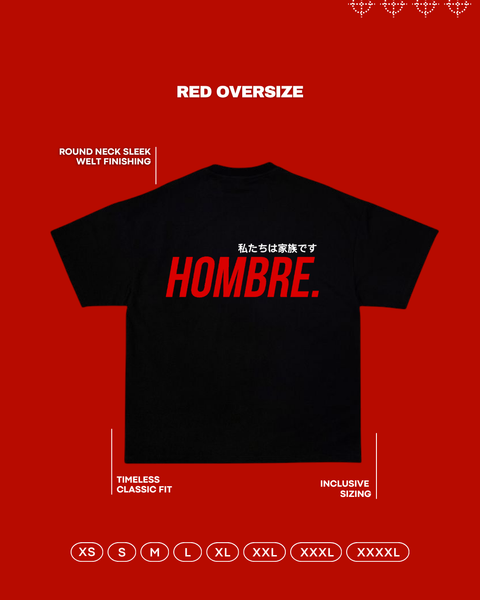 Red oversized tee back detail, Hombre Basics Singapore