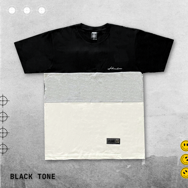 Monochrome Black tee size chart, Hombre Singapore