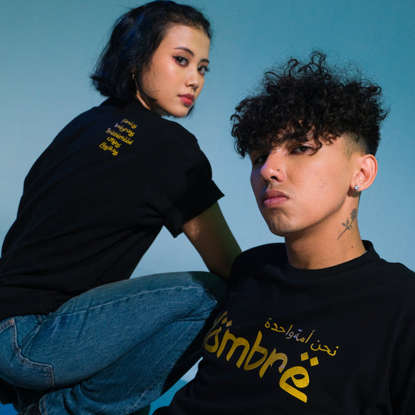 Black Gold Series tee styled outfit, WeAreHombre Singapore streetwear