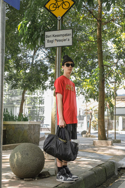 RED SIGNAL TSHIRT alternate angle, Singapore streetwear brand