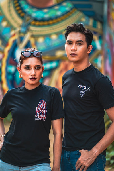 Keluarga Omerta tee front view, Singapore streetwear brand