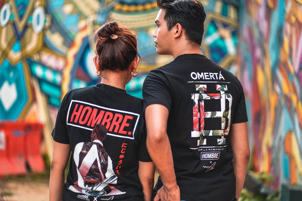Keluarga Omerta tee back detail close-up, Hombre21