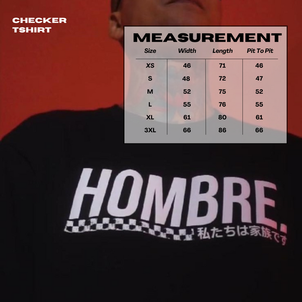 Checker shirt size chart, Hombre Singapore