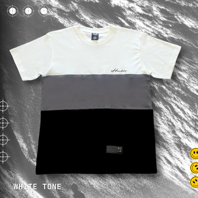 Monochrome White tee size chart, Hombre Singapore