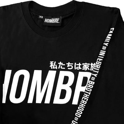 White long sleeve top with felt emblem detail, WeAreHombre Singapore streetwear