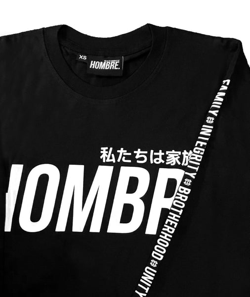 White long sleeve top with felt emblem detail, WeAreHombre Singapore streetwear