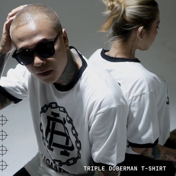 Triple Doberman graphic oversized t-shirt, WeAreHombre Singapore streetwear