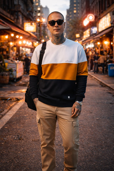 BLOCKED CREW PULLOVER alternate angle, Singapore streetwear brand