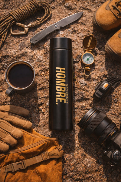 HOMBRE STAINLESS STEEL FLASK fabric close-up, premium quality